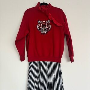 Kenzo Vibrant Red Ruffle Sweatshirt
